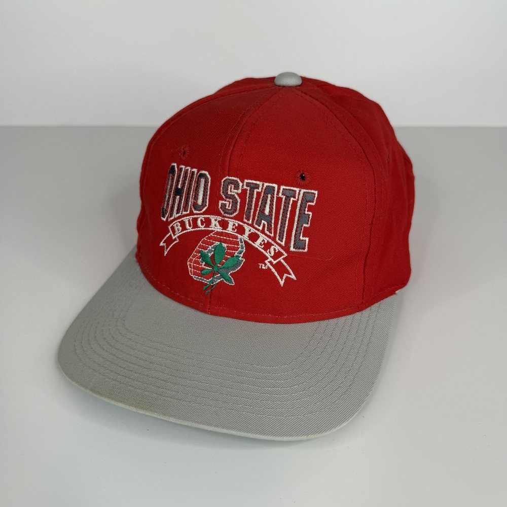 Vintage Ohio State Buckeyes Hat Cap Snap Back Mens One Size Red The Game
